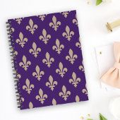 Fleur de Lis Pattern, Royal French Cream op Paarse Planner