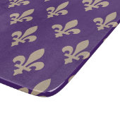 Fleur de Lis Pattern, Royal French Cream op Paarse Snijplank (Hoek)