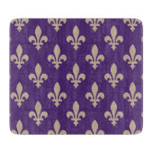 Fleur de Lis Pattern, Royal French Cream op Paarse Snijplank (Voorkant)