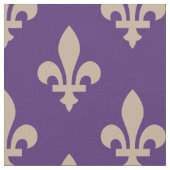 Fleur de Lis Pattern, Royal French Cream op Paarse Stof (Close Up)