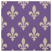 Fleur de Lis Pattern, Royal French Cream op Paarse Stof (Swatch)