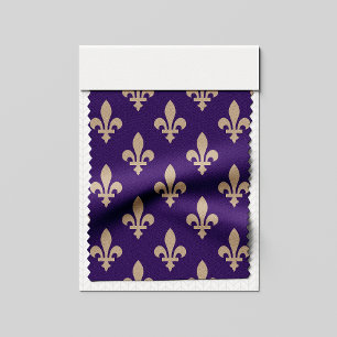 Fleur de Lis Pattern, Royal French Cream op Paarse Stof