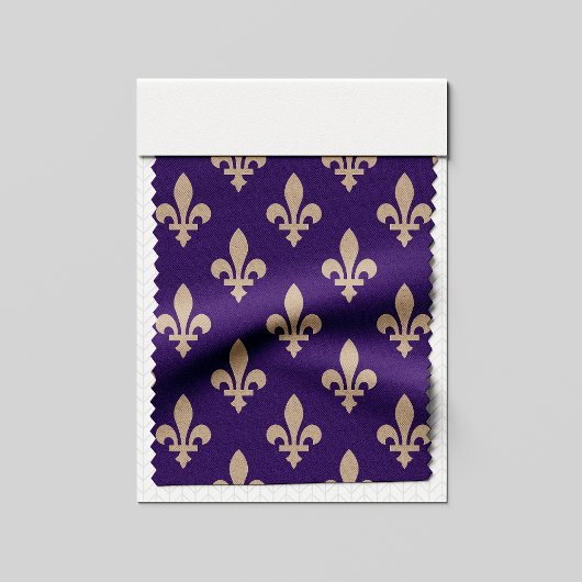 Fleur de Lis Pattern, Royal French Cream op Paarse Stof