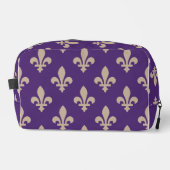 Fleur de Lis Pattern, Royal French Cream op Paarse Toilettasje (Voorkant)