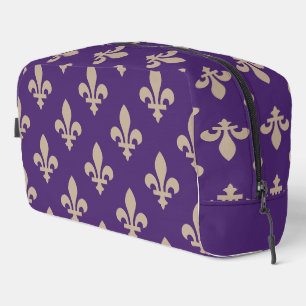 Fleur de Lis Pattern, Royal French Cream op Paarse Toilettasje