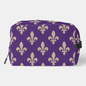 Fleur de Lis Pattern, Royal French Cream op Paarse Toilettasje (Achterkant)