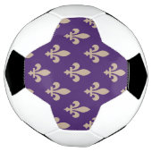 Fleur de Lis Pattern, Royal French Cream op Paarse Voetbal (Gedraaid)