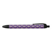 Fleur de Lis Pattern, Royal French Cream op Paarse Zwarte Inkt Pen (Bovenkant)