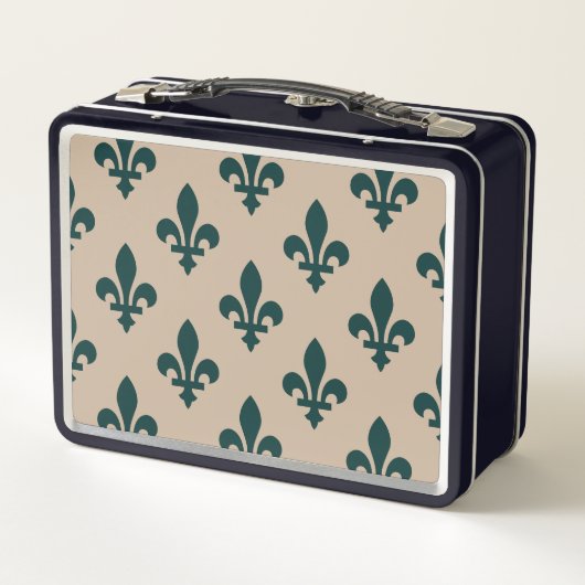 Fleur de Lis Pattern, Royal French Green on Cream (Achterkant)