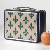 Fleur de Lis Pattern, Royal French Green on Cream (In situ)