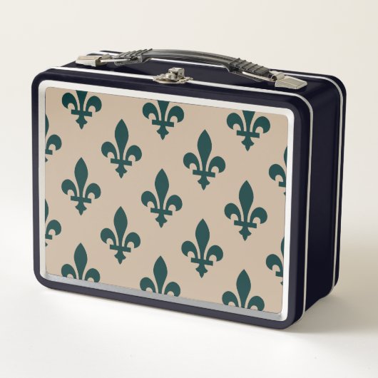 Fleur de Lis Pattern, Royal French Green on Cream (Voorkant)