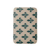 Fleur de Lis Pattern, Royal French Green on Cream Badmat (Voorkant Verticaal)