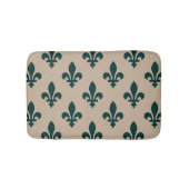 Fleur de Lis Pattern, Royal French Green on Cream Badmat (Voorkant)