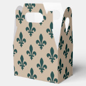 Fleur de Lis Pattern, Royal French Green on Cream Bedankdoosjes (Geopend)
