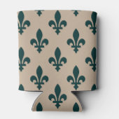 Fleur de Lis Pattern, Royal French Green on Cream Blikjeskoeler (Achterkant)