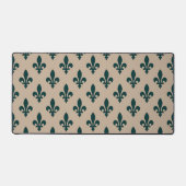 Fleur de Lis Pattern, Royal French Green on Cream Bureaumat (Voorkant)