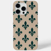 Fleur de Lis Pattern, Royal French Green on Cream Case-Mate iPhone Case (Achterkant)