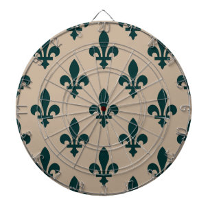 Fleur de Lis Pattern, Royal French Green on Cream Dartbord