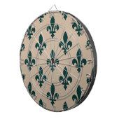 Fleur de Lis Pattern, Royal French Green on Cream Dartbord (Voorkant Rechts)