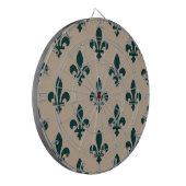 Fleur de Lis Pattern, Royal French Green on Cream Dartbord (Voorkant Links)