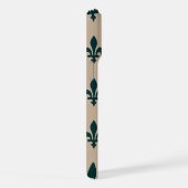 Fleur de Lis Pattern, Royal French Green on Cream iPhone Hoesje (Rechterkant)