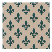 Fleur de Lis Pattern, Royal French Green on Cream Kubus (Rechts)
