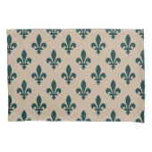 Fleur de Lis Pattern, Royal French Green on Cream Kussensloop (Voorkant)