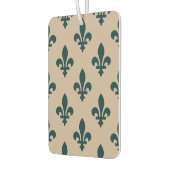 Fleur de Lis Pattern, Royal French Green on Cream Luchtverfrisser (Links)