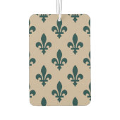 Fleur de Lis Pattern, Royal French Green on Cream Luchtverfrisser (Achterkant)