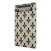 Fleur de Lis Pattern, Royal French Green on Cream Mini Klembord (Angled2)