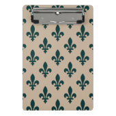 Fleur de Lis Pattern, Royal French Green on Cream Mini Klembord (Voorkant)