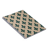 Fleur de Lis Pattern, Royal French Green on Cream Notitieboek (Rechterzijde)