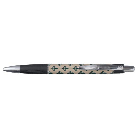 Fleur de Lis Pattern, Royal French Green on Cream Pen (Achterkant)