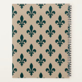 Fleur de Lis Pattern, Royal French Green on Cream Planner (Achterkant)