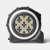 Fleur de Lis Pattern, Royal French Green on Cream Rolmaat (Voorkant)