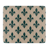 Fleur de Lis Pattern, Royal French Green on Cream Snijplank (Voorkant)