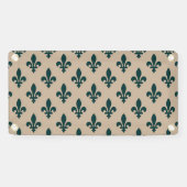 Fleur de Lis Pattern, Royal French Green on Cream Spandoek (Horizontaal)