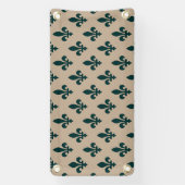 Fleur de Lis Pattern, Royal French Green on Cream Spandoek (Verticaal)
