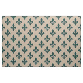 Fleur de Lis Pattern, Royal French Green on Cream Stof (Fat Quarter)