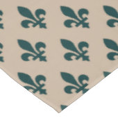 Fleur de Lis Pattern, Royal French Green on Cream Tafelkleed (Gekanteld)