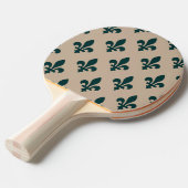 Fleur de Lis Pattern, Royal French Green on Cream Tafeltennisbatje (Voorkant Gekanteld)