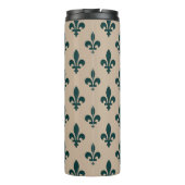 Fleur de Lis Pattern, Royal French Green on Cream Thermosbeker (Achterkant)