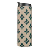 Fleur de Lis Pattern, Royal French Green on Cream Thermosbeker (Geroteerd rechts)
