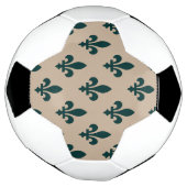 Fleur de Lis Pattern, Royal French Green on Cream Voetbal (Gedraaid)