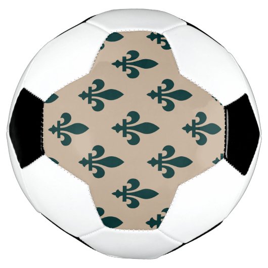 Fleur de Lis Pattern, Royal French Green on Cream Voetbal (Gedraaid)