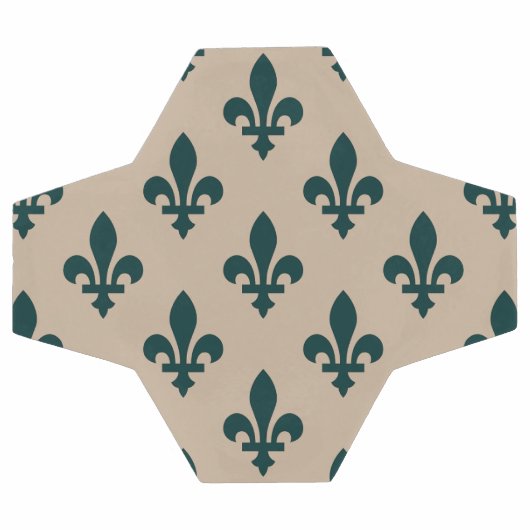 Fleur de Lis Pattern, Royal French Green on Cream Voetbal (Enkel)