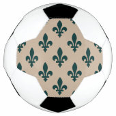 Fleur de Lis Pattern, Royal French Green on Cream Voetbal (Voorkant)