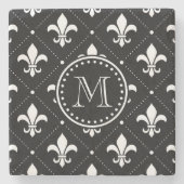 Fleur De Lis Pattern Stenen Onderzetter (Voorkant)