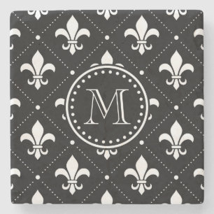 Fleur De Lis Pattern Stenen Onderzetter
