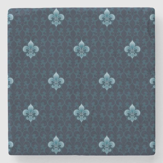 Fleur De Lis Pattern Stenen Onderzetter (Voorkant)